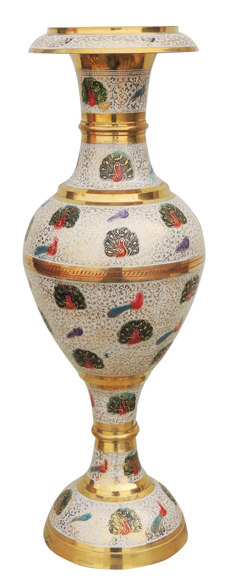 Brass & , Vase — 18.8"