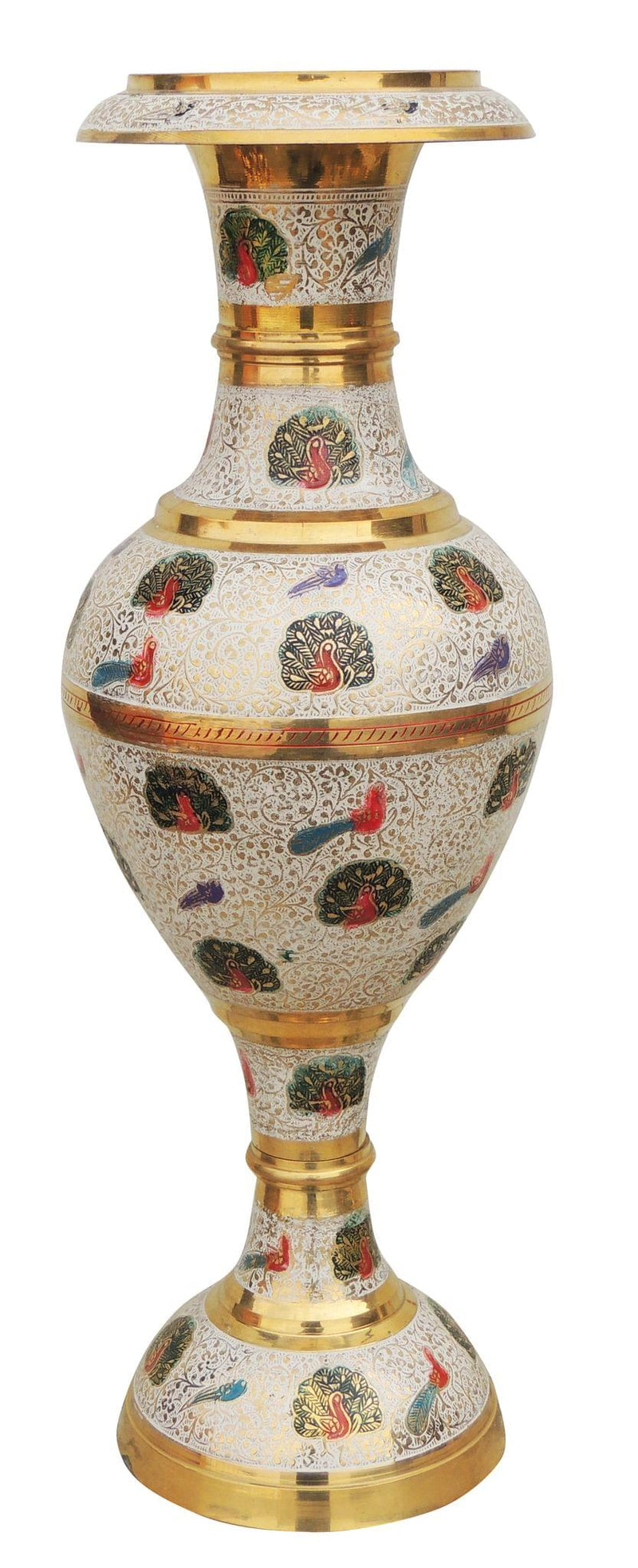 Brass & , Vase — 18.8"