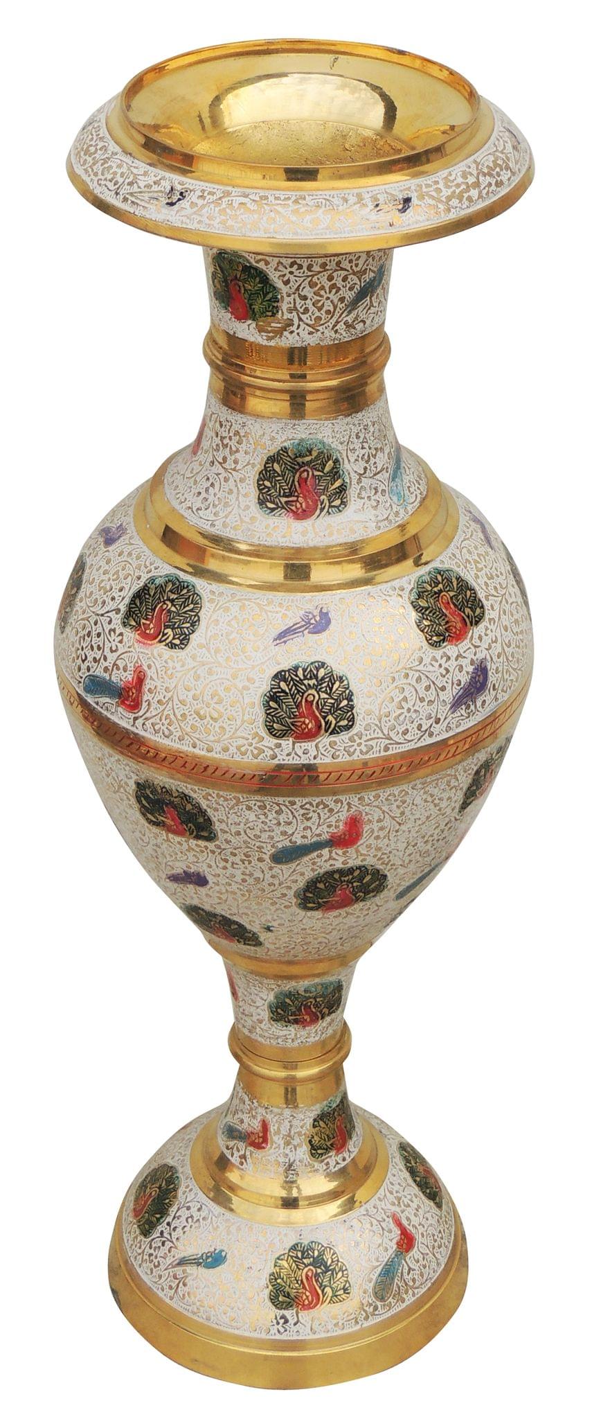 Brass & , Vase — 18.8"