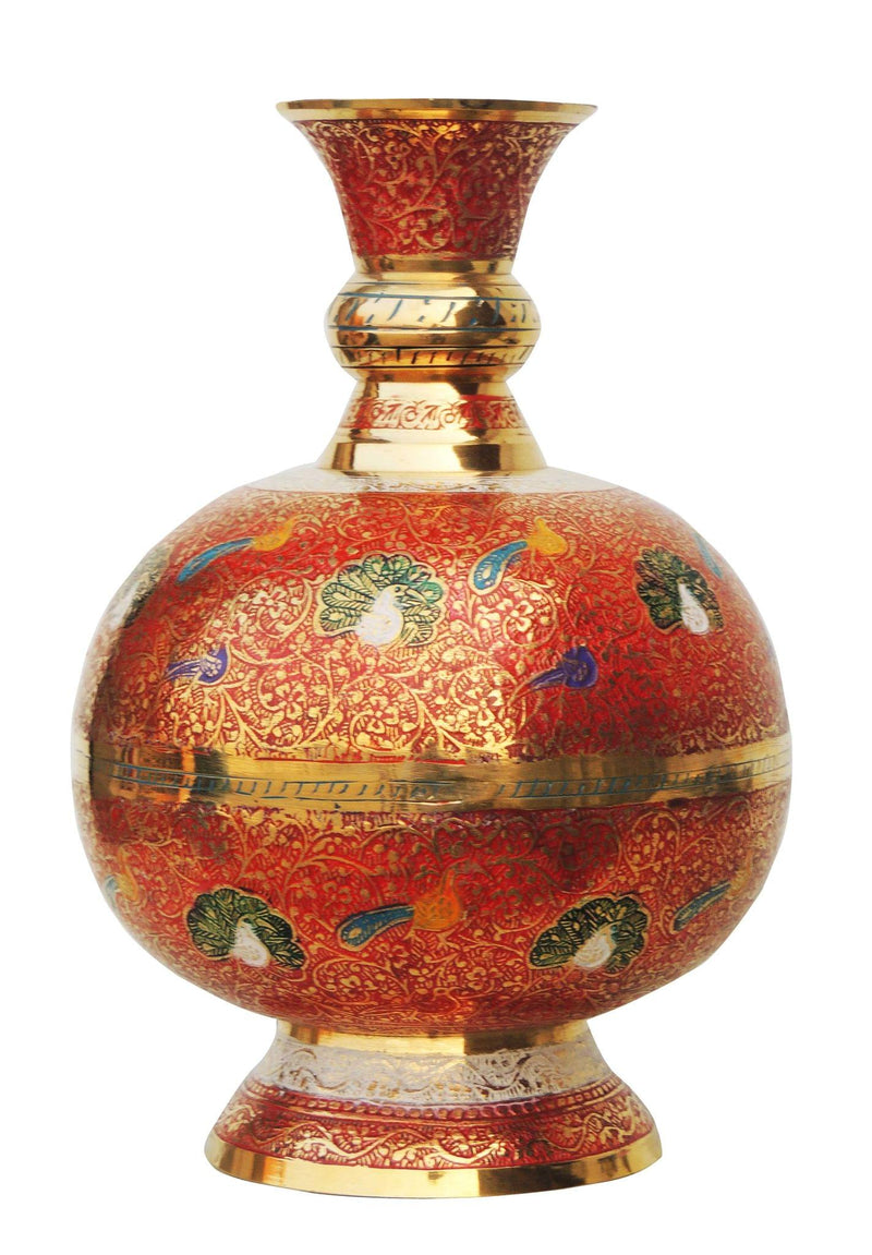 Brass & , Vase — 11.5"