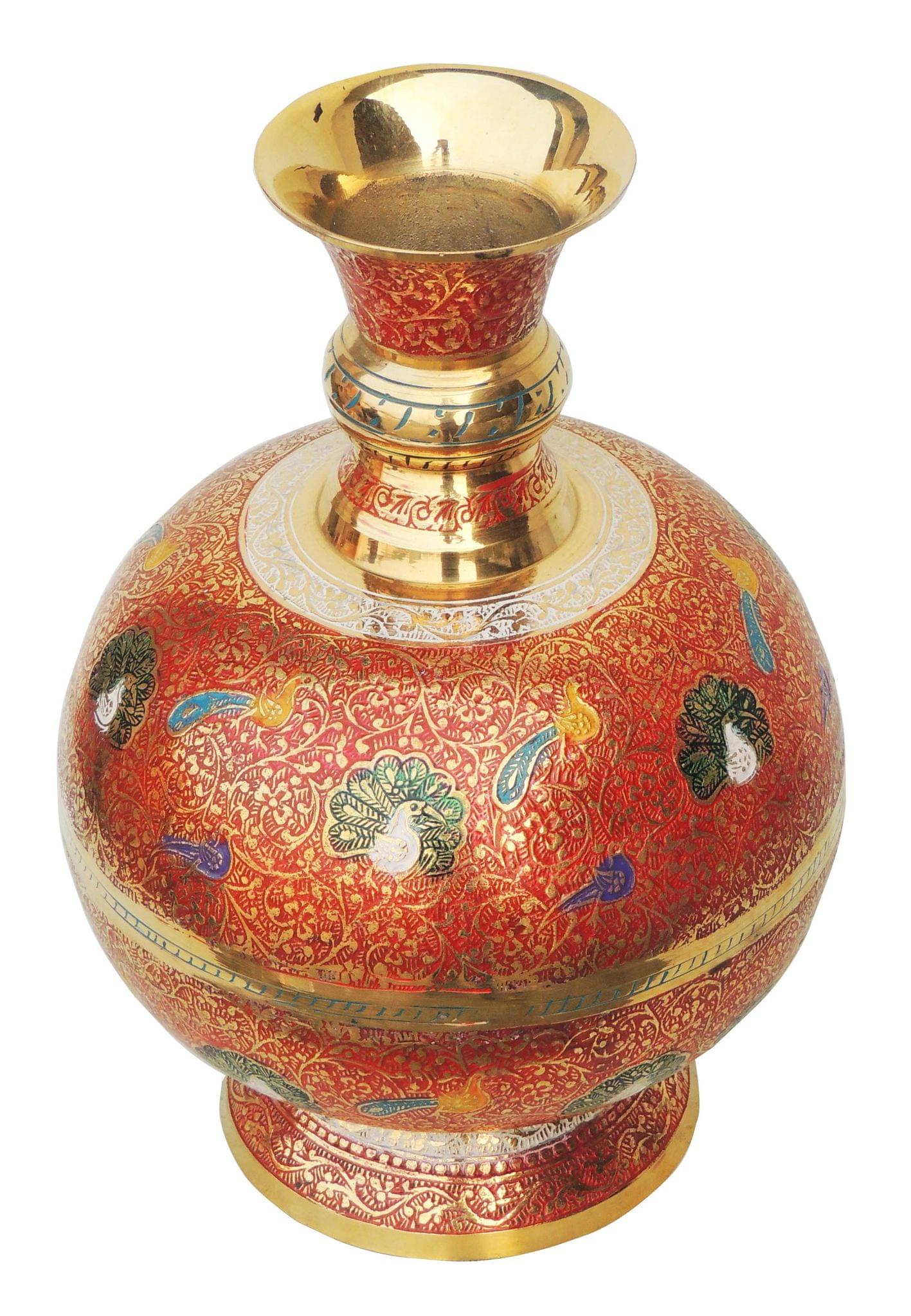 Brass & , Vase — 11.5"