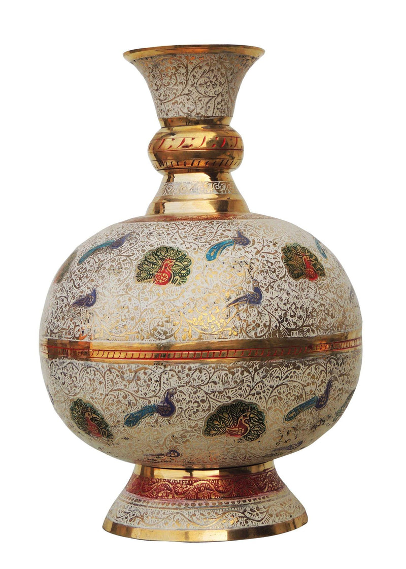 Brass & , Vase — 11.5"