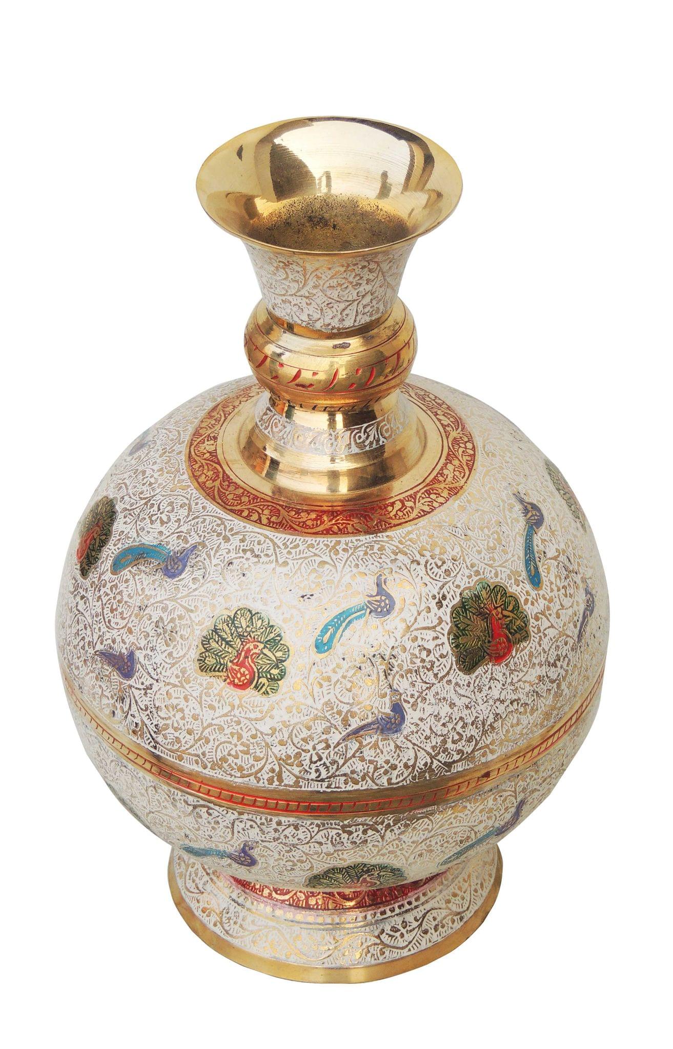 Brass & , Vase — 11.5"