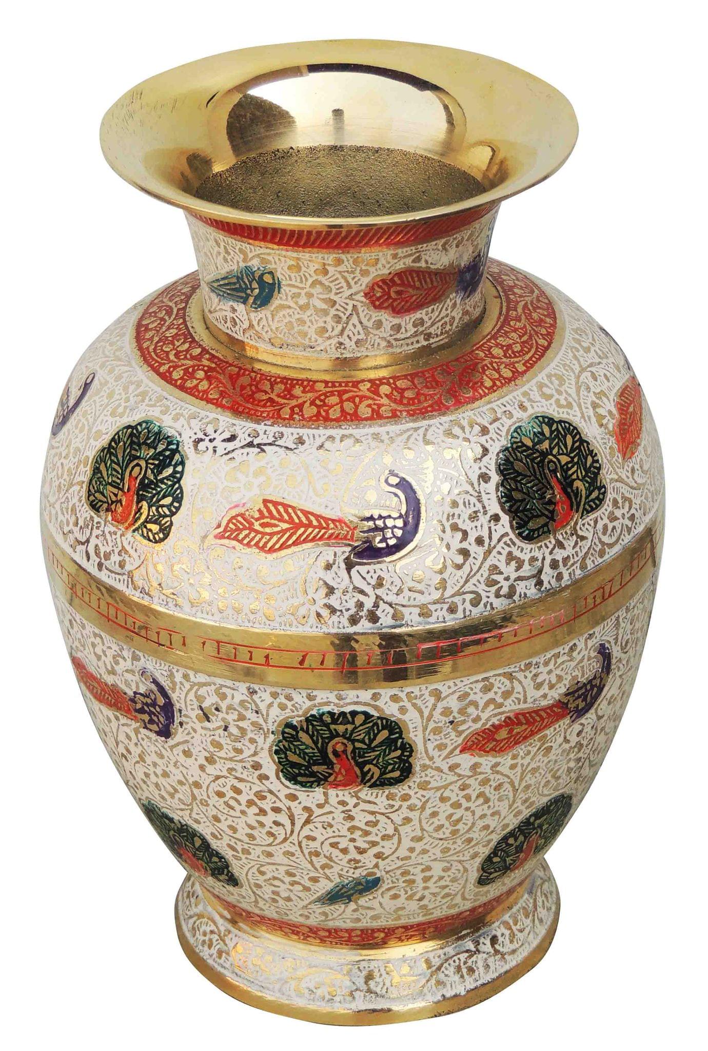 Brass & , Vase — 8"