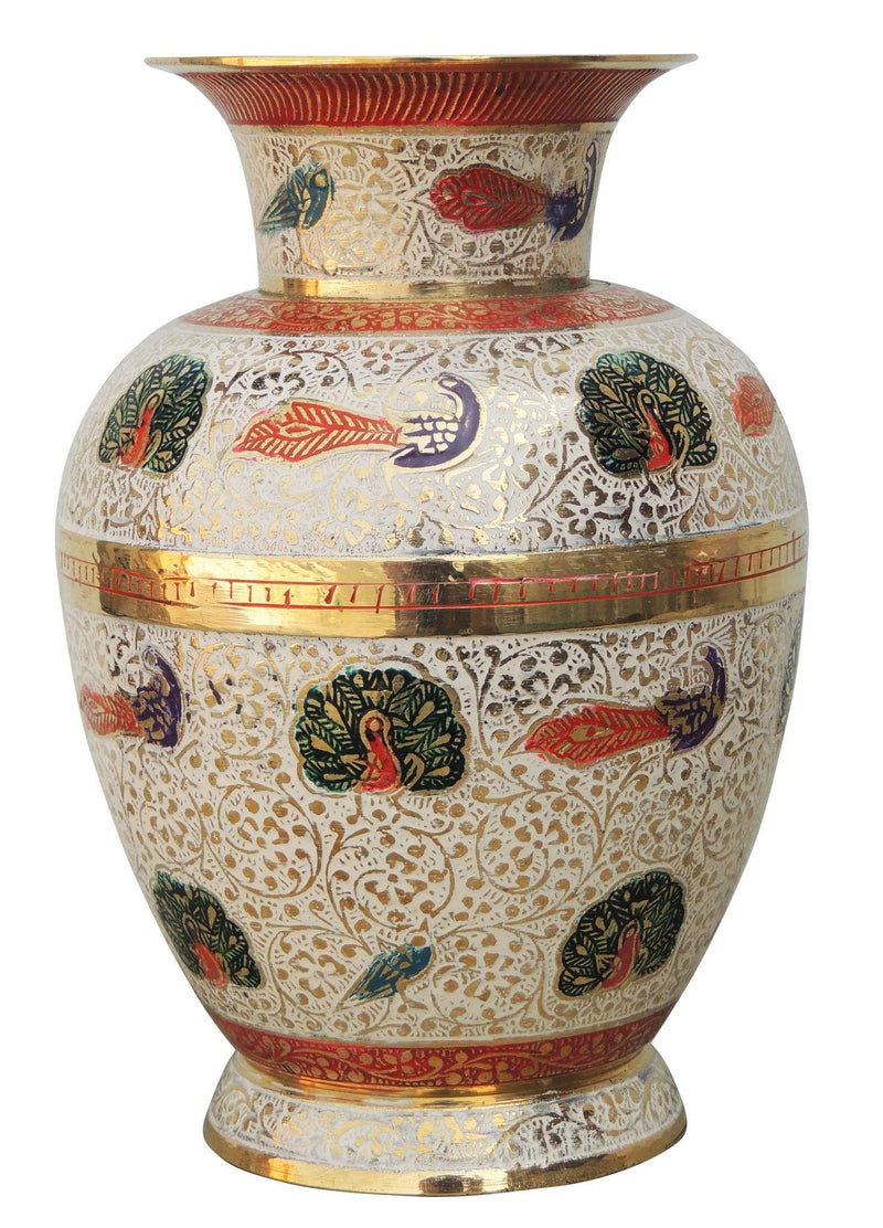 Brass & , Vase — 8"