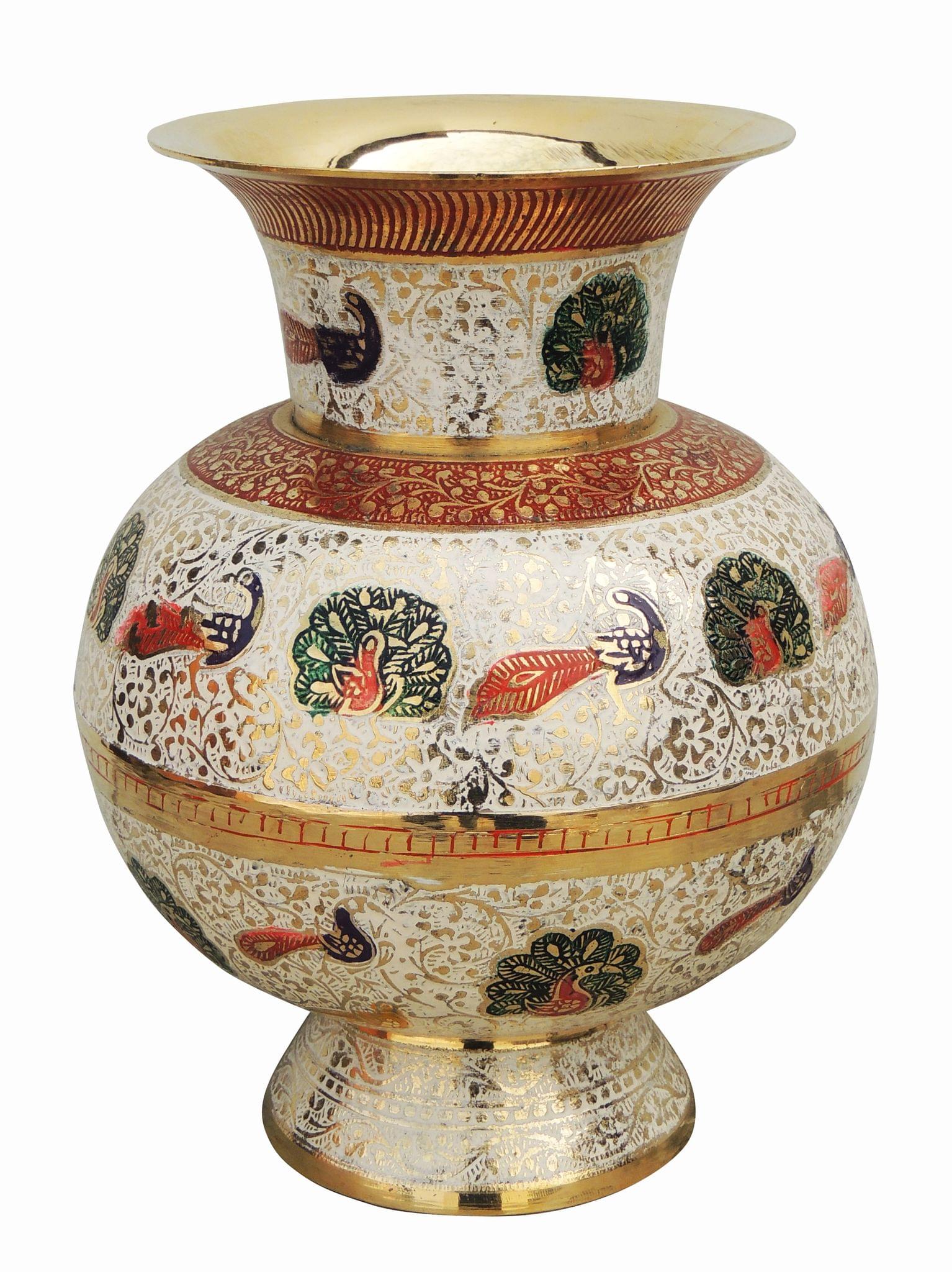 Brass & , Vase — 8.3"