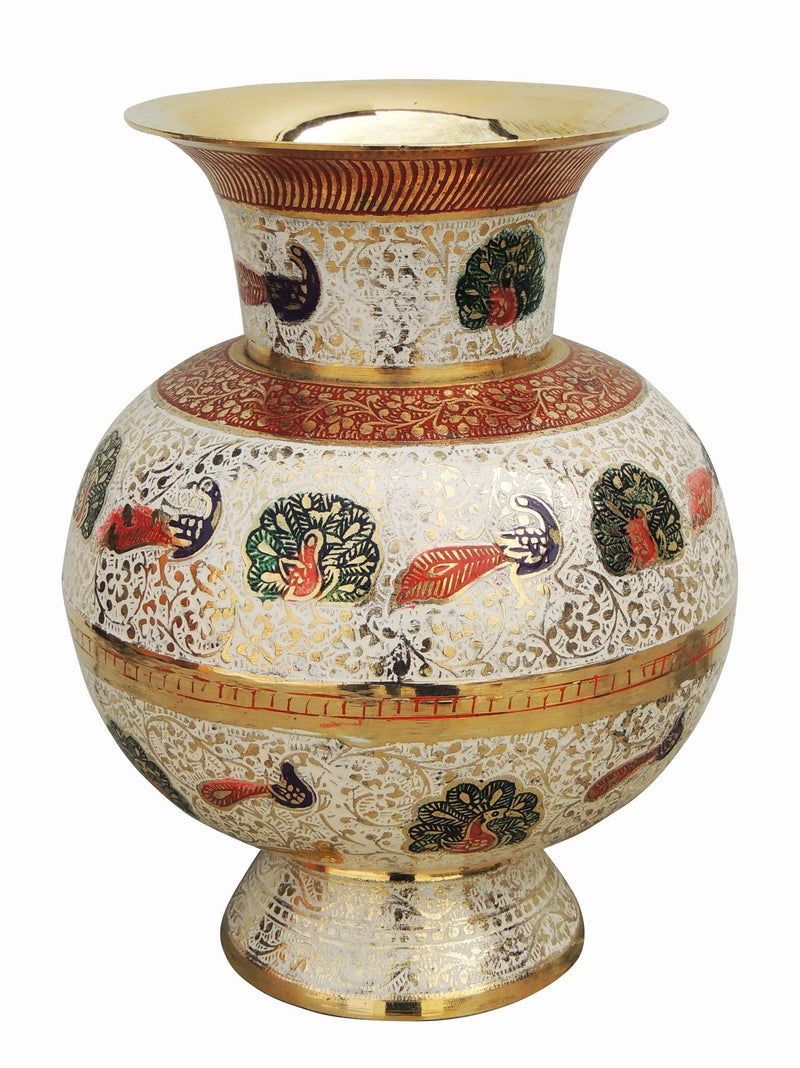 Brass & , Vase — 8.3"