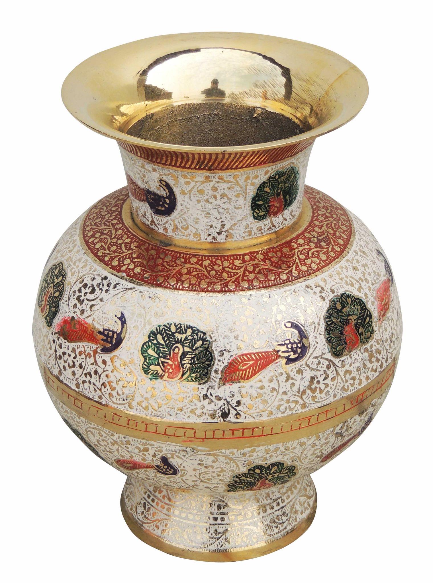 Brass & , Vase — 8.3"