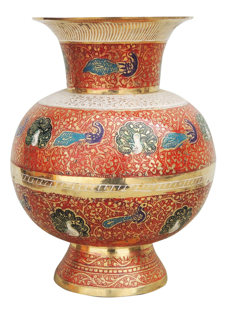 Brass & , Vase — 8.3"