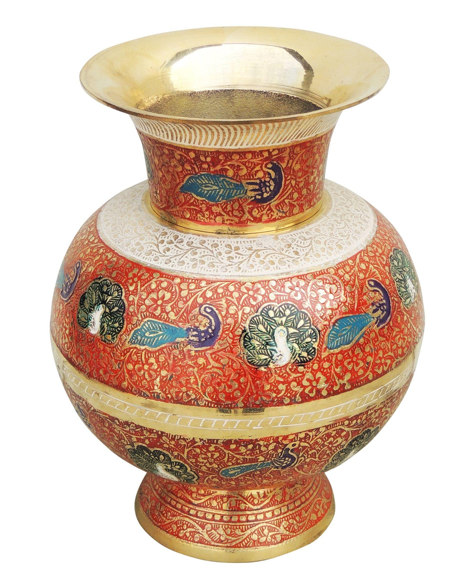 Brass & , Vase — 8.3"