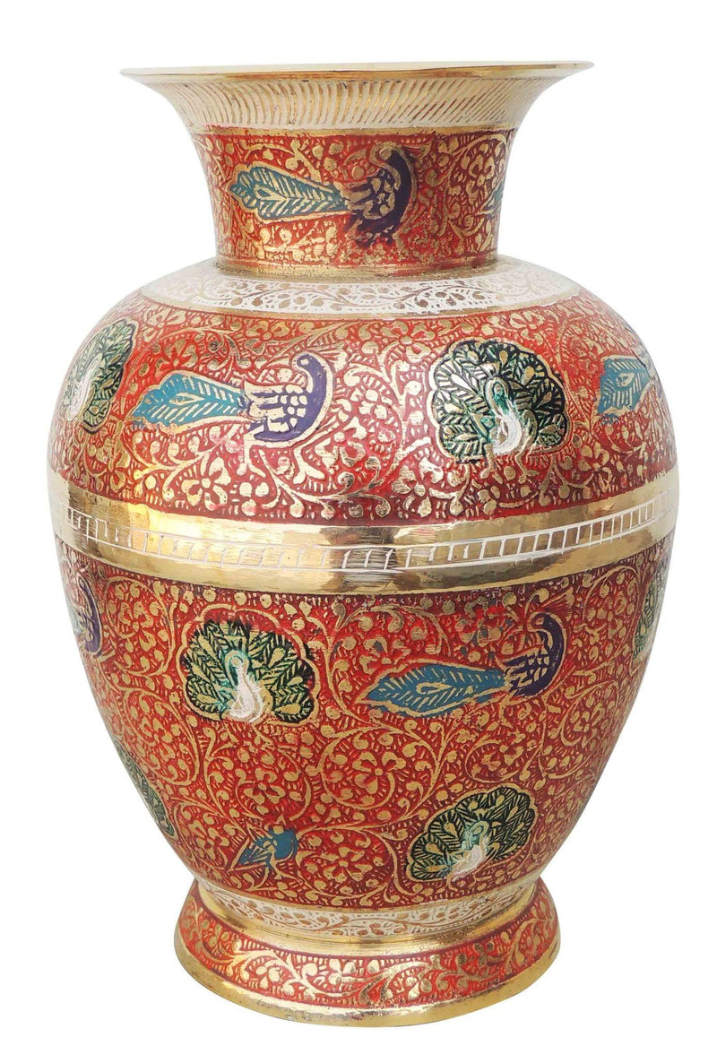 Brass & , Vase — 10.5"
