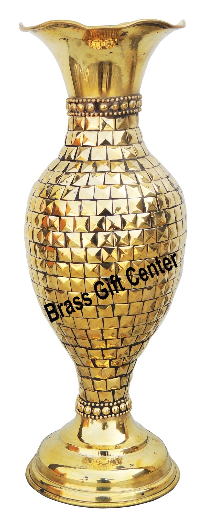Brass & , Vase — 11.3"