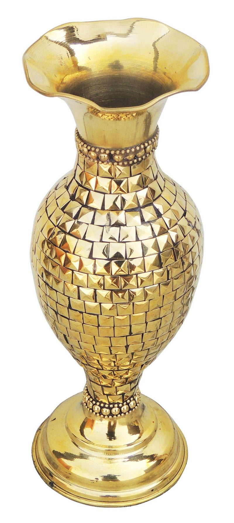 Brass & , Vase — 11.3"