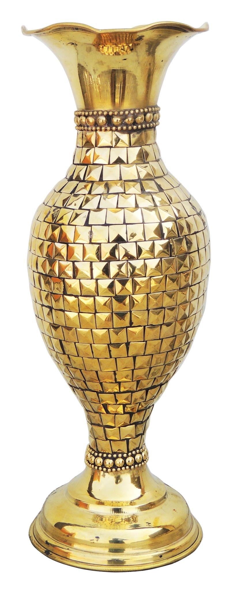Brass & , Vase — 11.3"