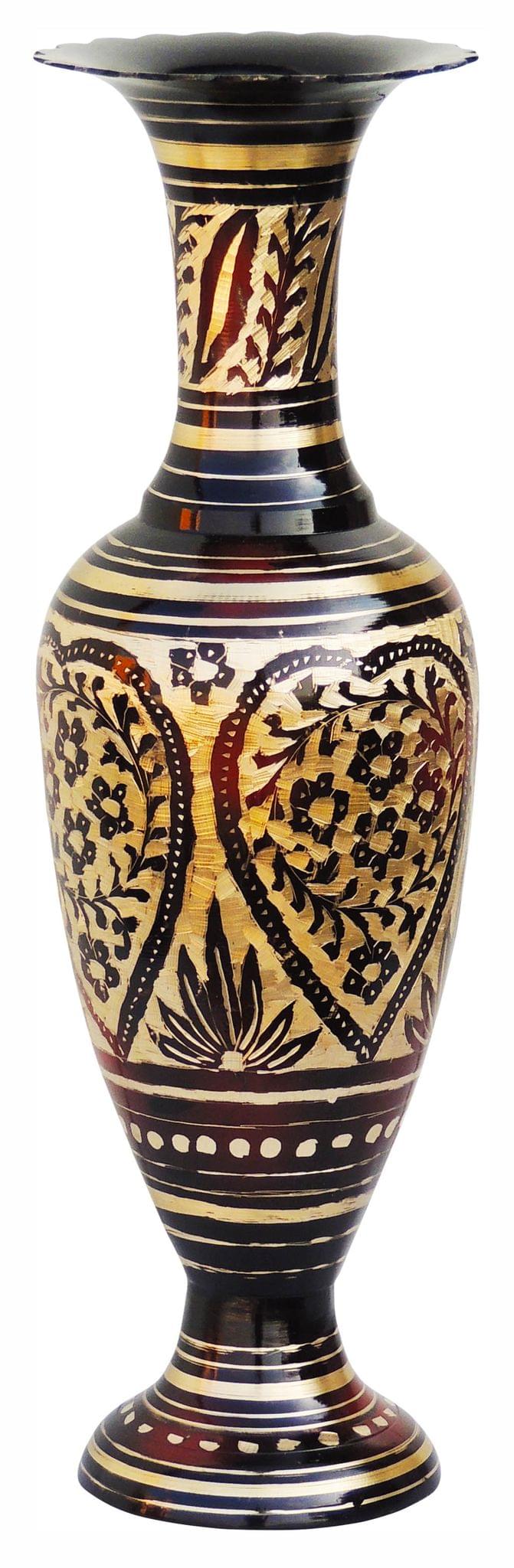 Brass & , Vase — 16"