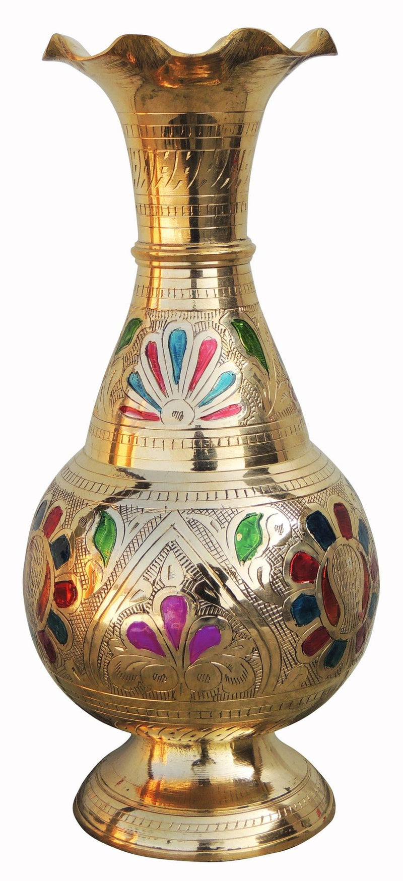 Brass & , Vase — 10.3"