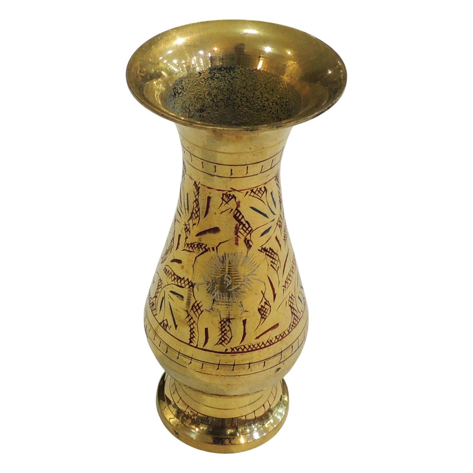 Brass & , Vase — 5"
