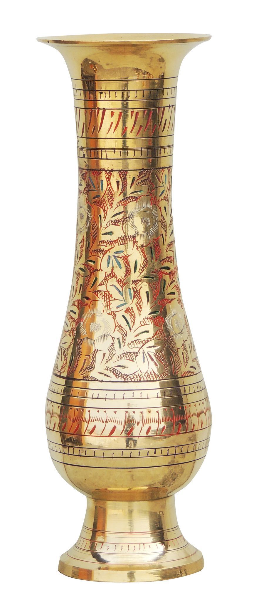 Brass & , Vase — 12"