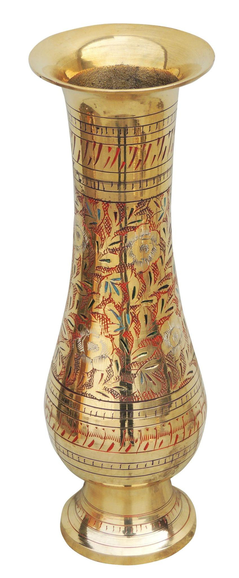 Brass & , Vase — 12"