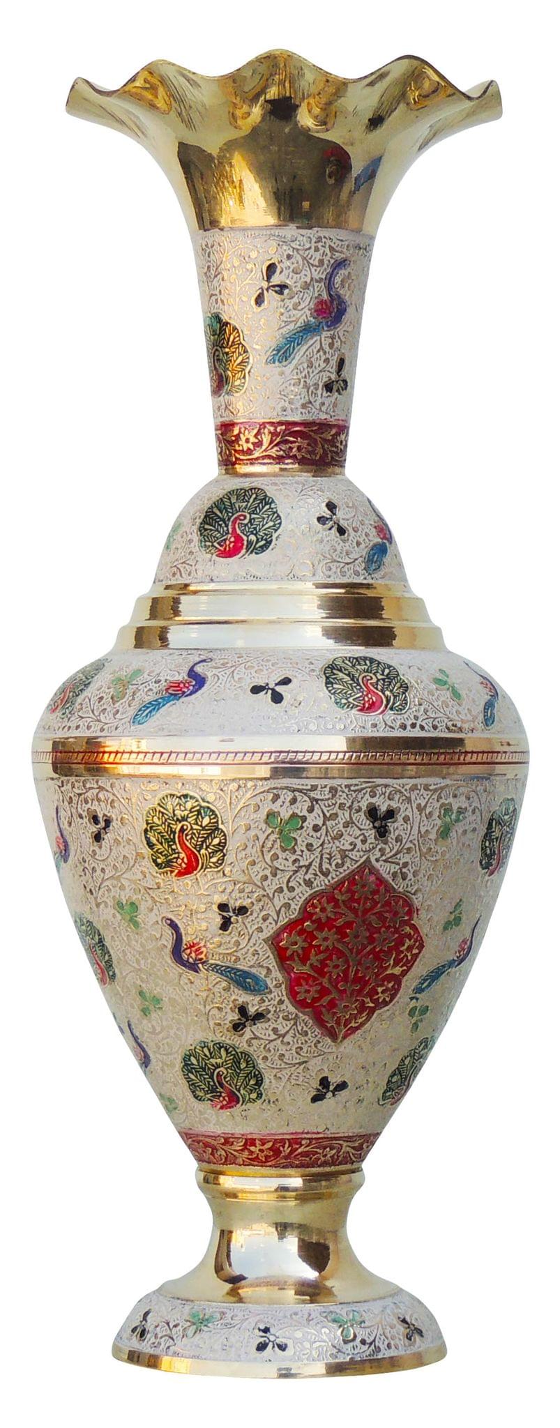 Brass & , Vase — 15.5"