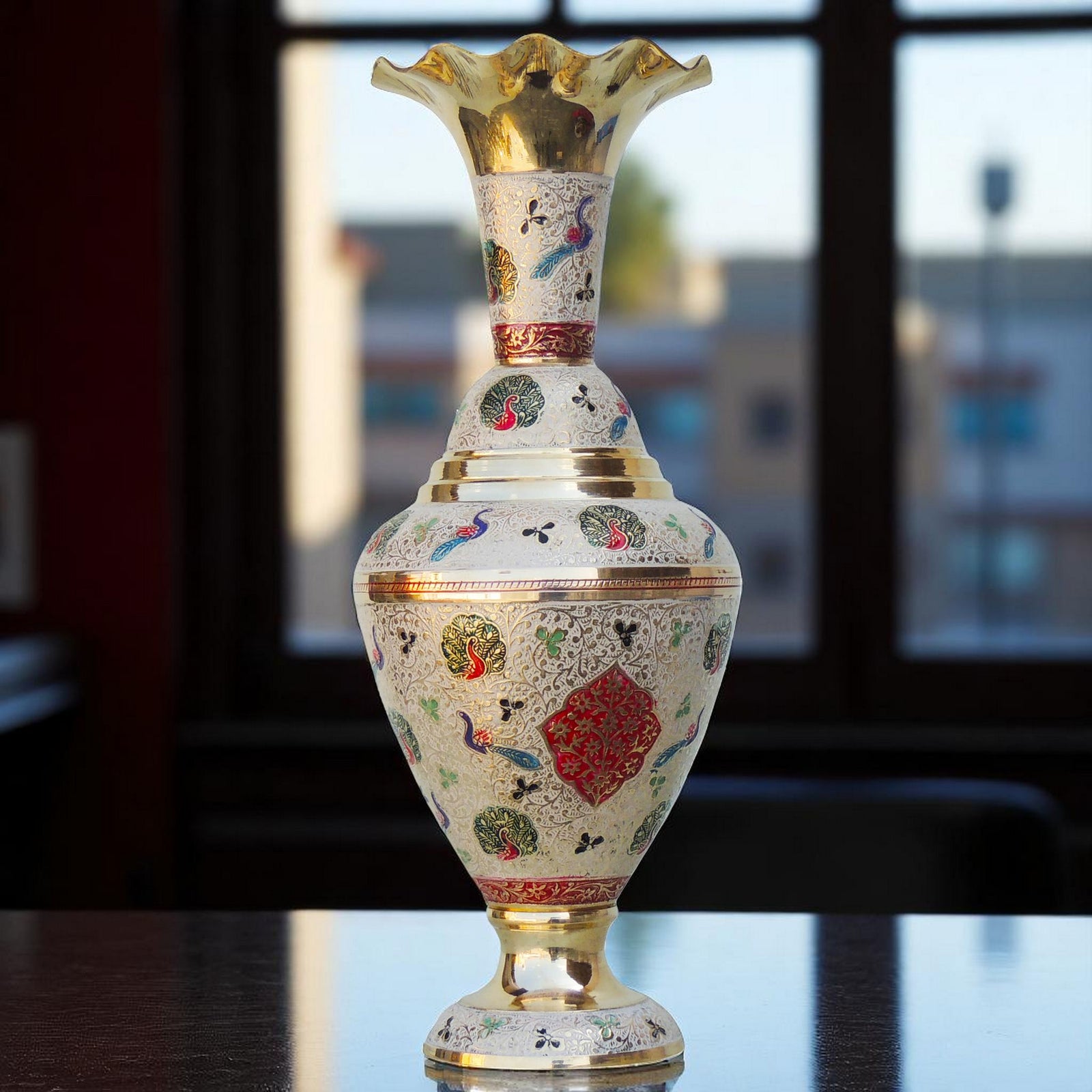 Brass & , Vase — 15.5"