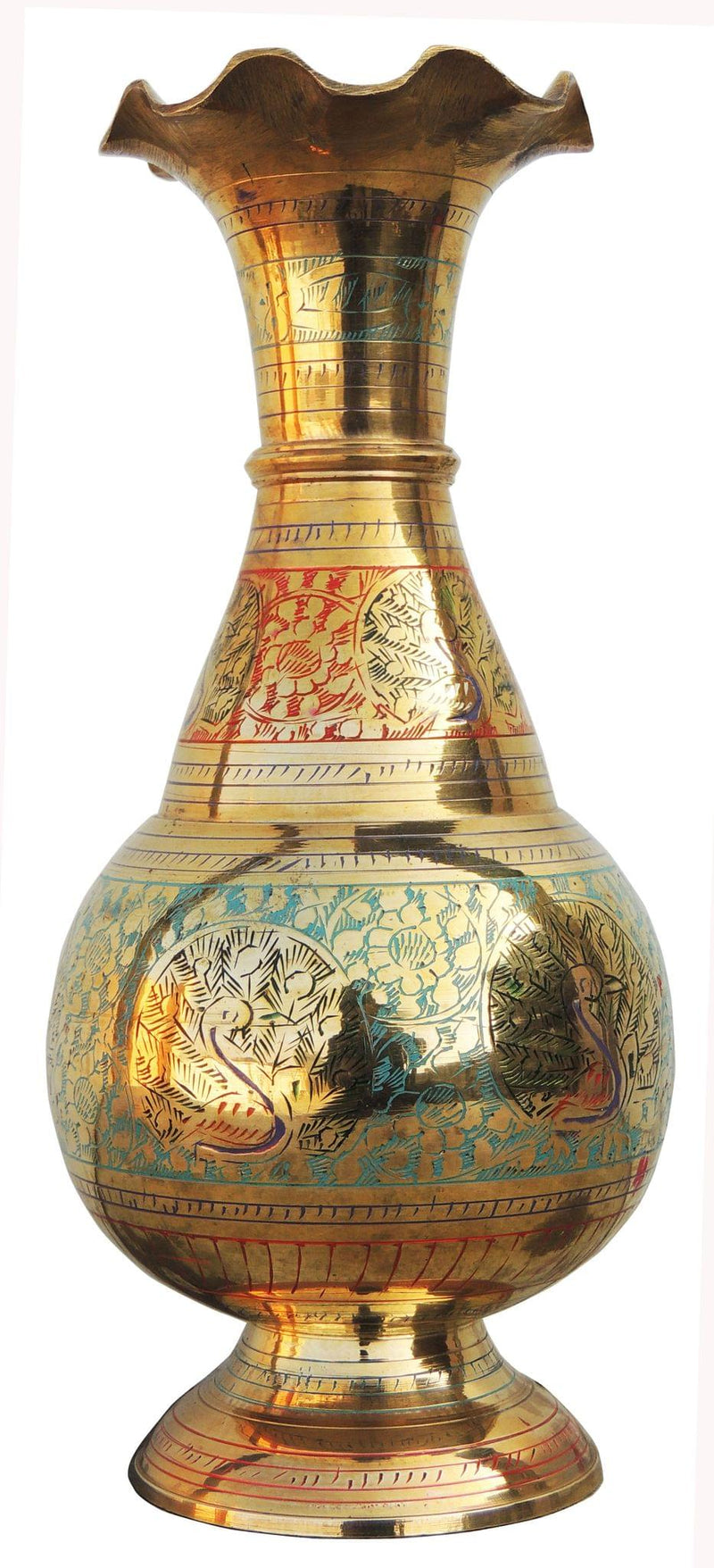 Brass & , Vase — 10.3"
