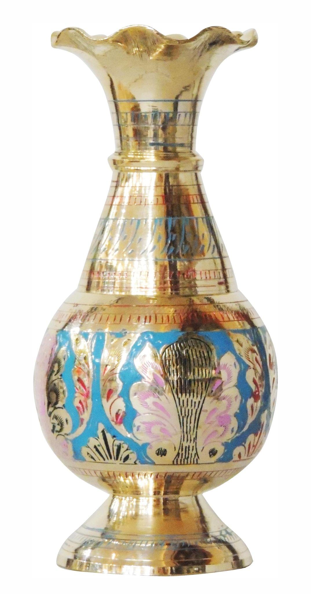 Brass & , Vase — 8"