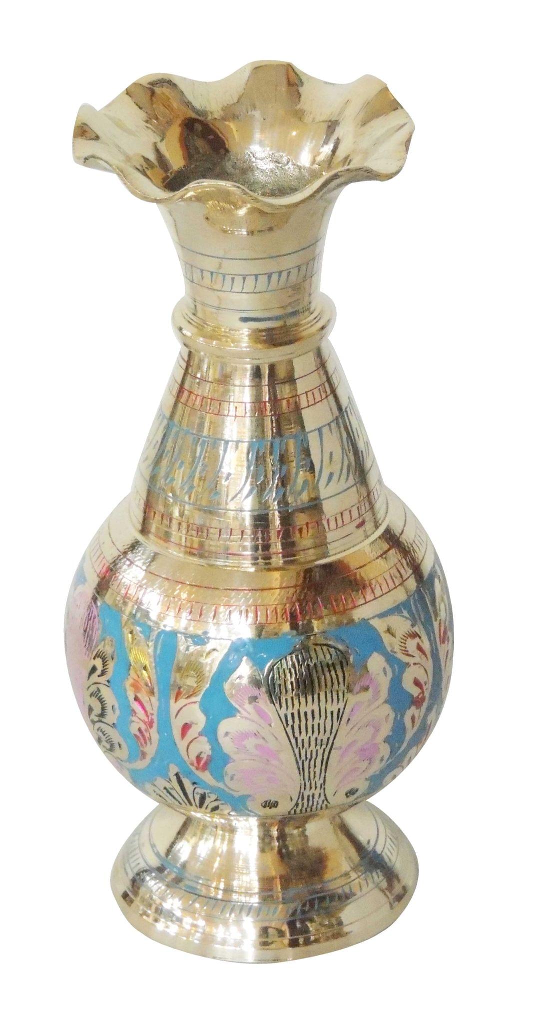 Brass & , Vase — 8"