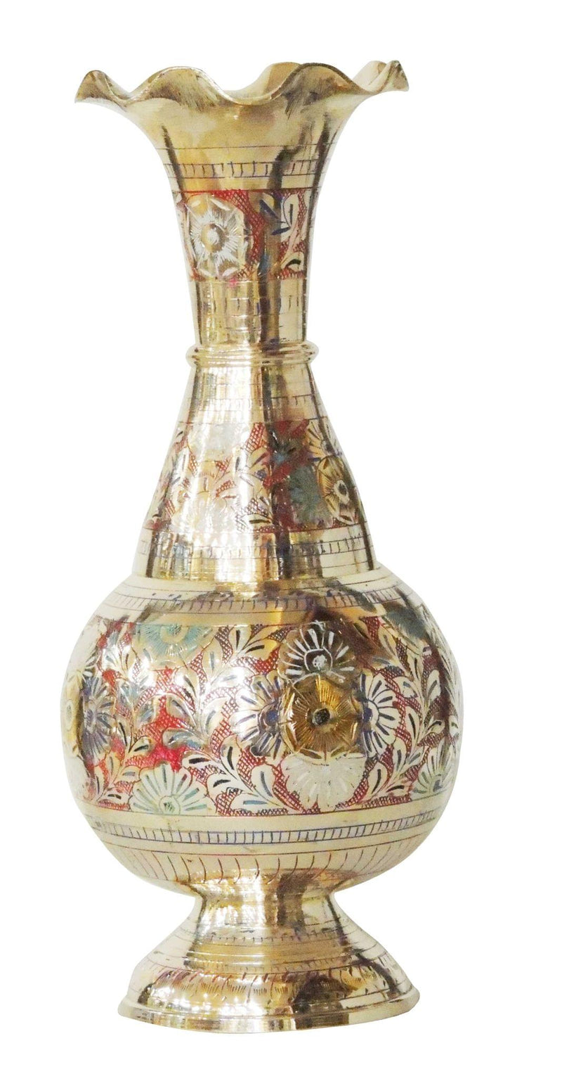 Brass & , Vase — 12"