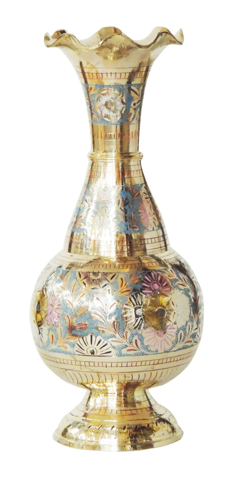 Brass & , Vase — 12"