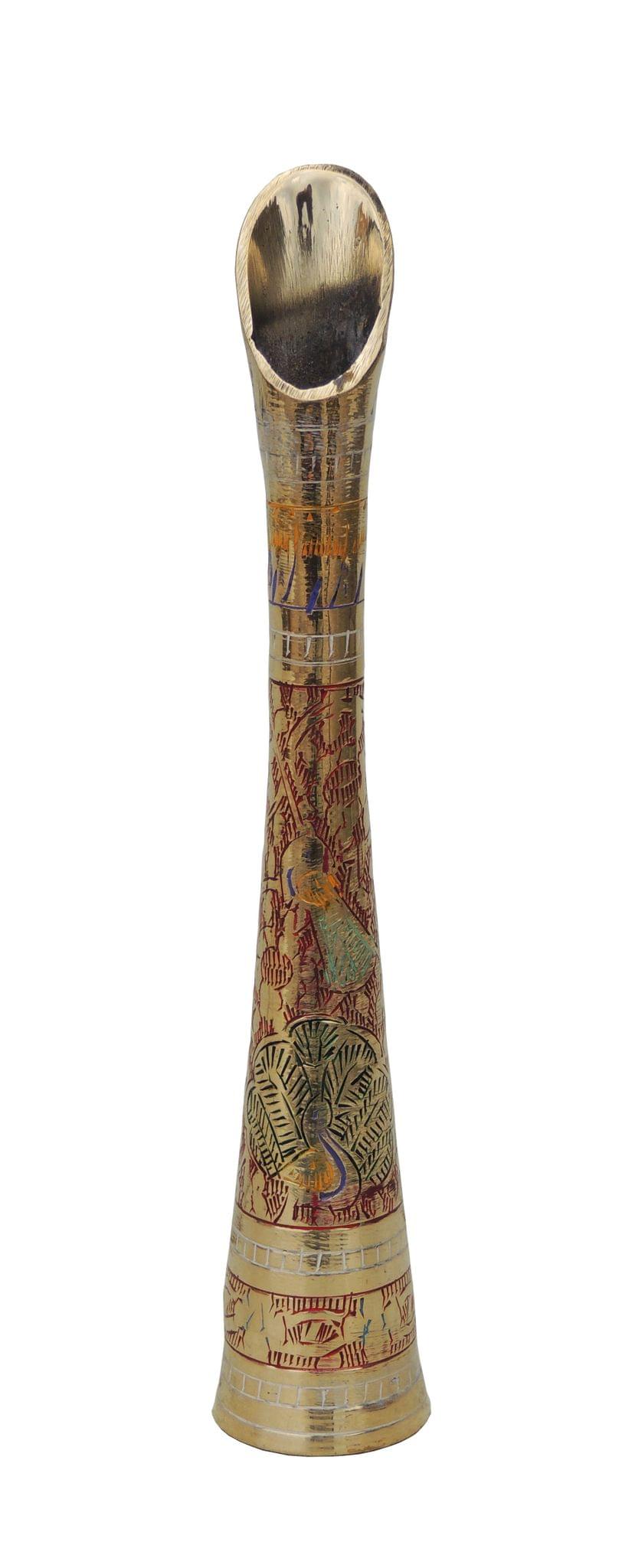Brass & Naal Cutter , Vase — 9.6"