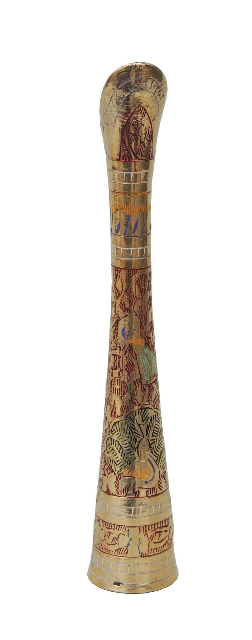 Brass & Naal Cutter , Vase — 9.6"