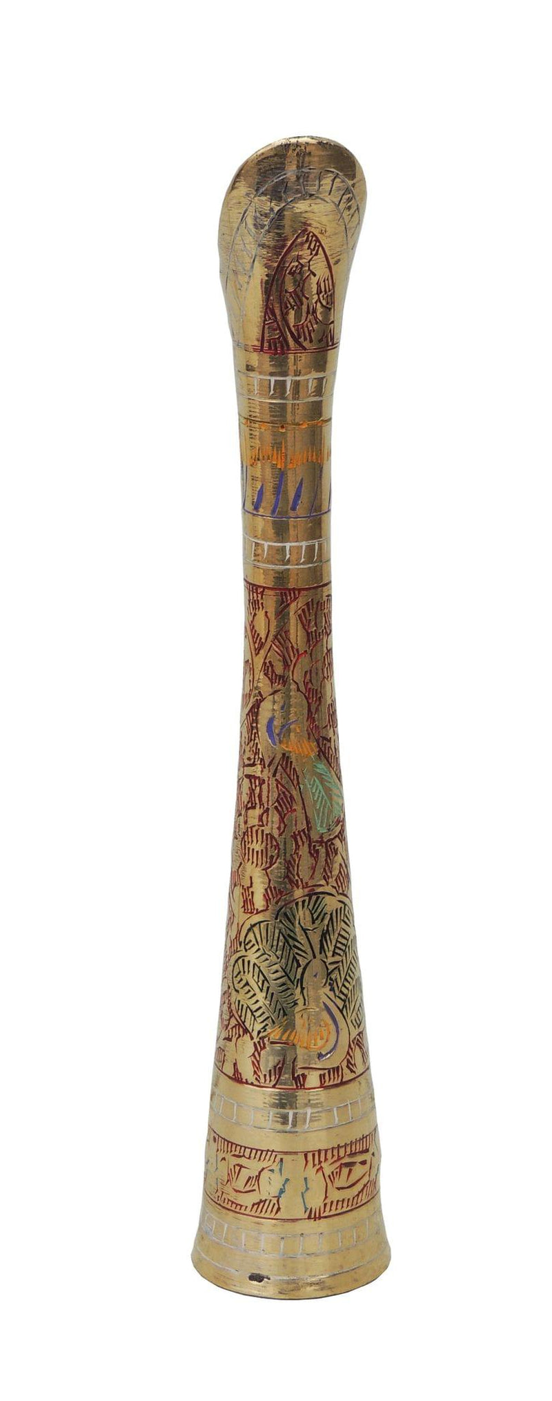 Brass & Naal Cutter , Vase — 9.6"