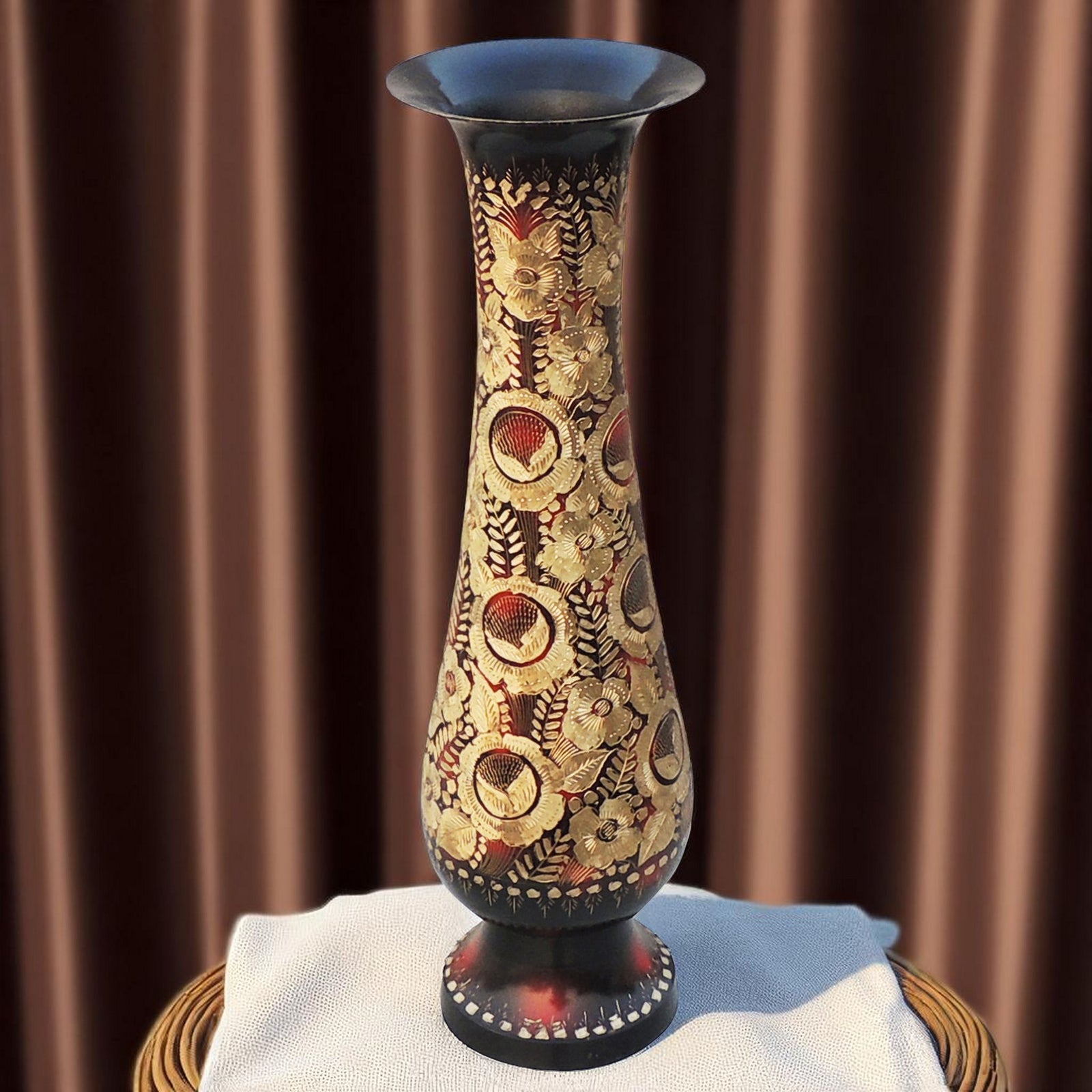Brass & , Vase — 20"