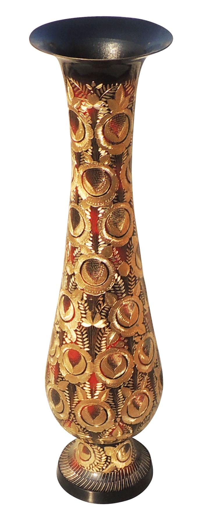 Brass & , Vase — 29.5"