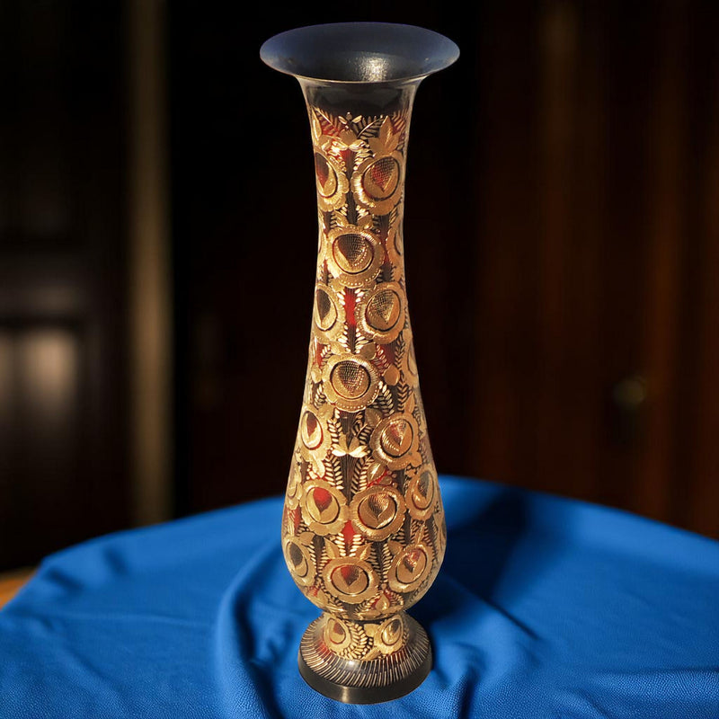 Brass & , Vase — 29.5"
