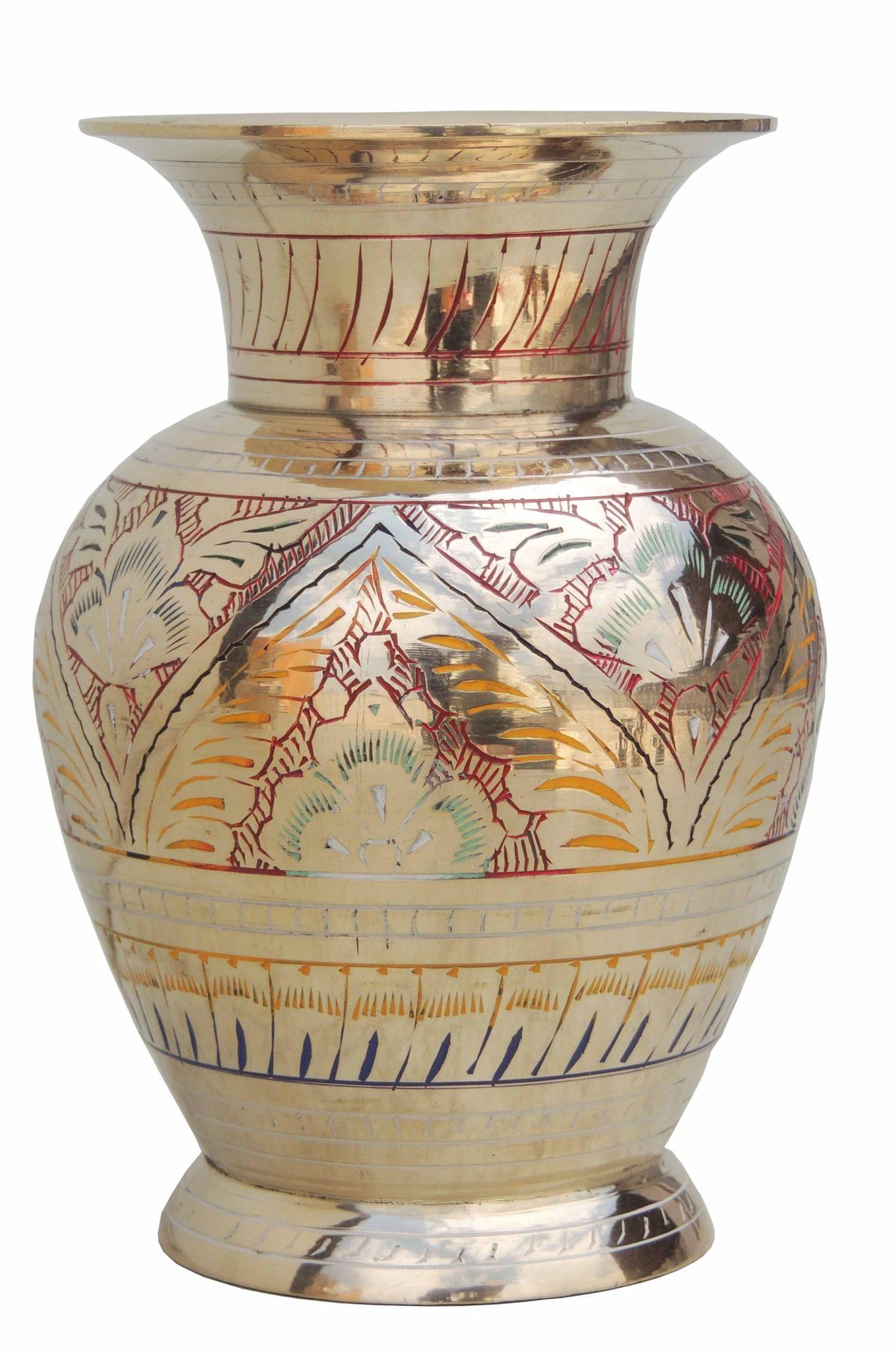 Brass & , Vase — 5.5"