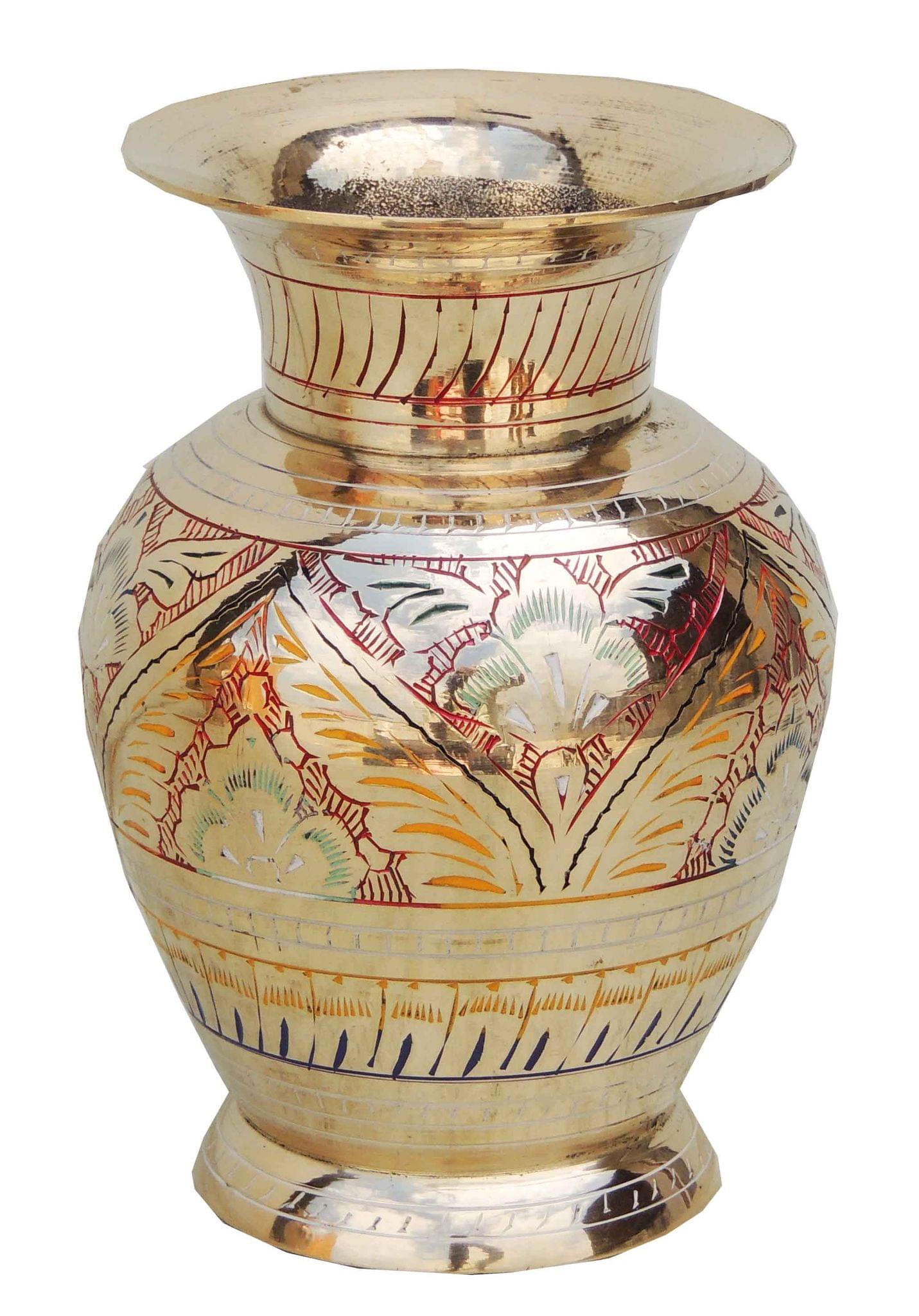 Brass & , Vase — 5.5"