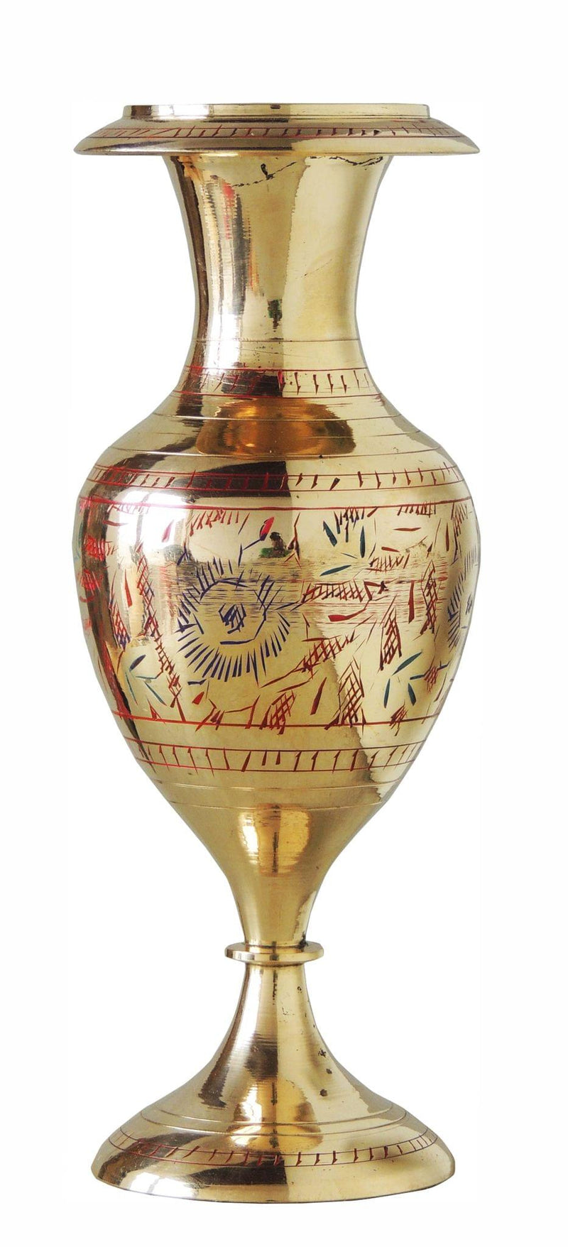 Brass & , Vase — 7.5"