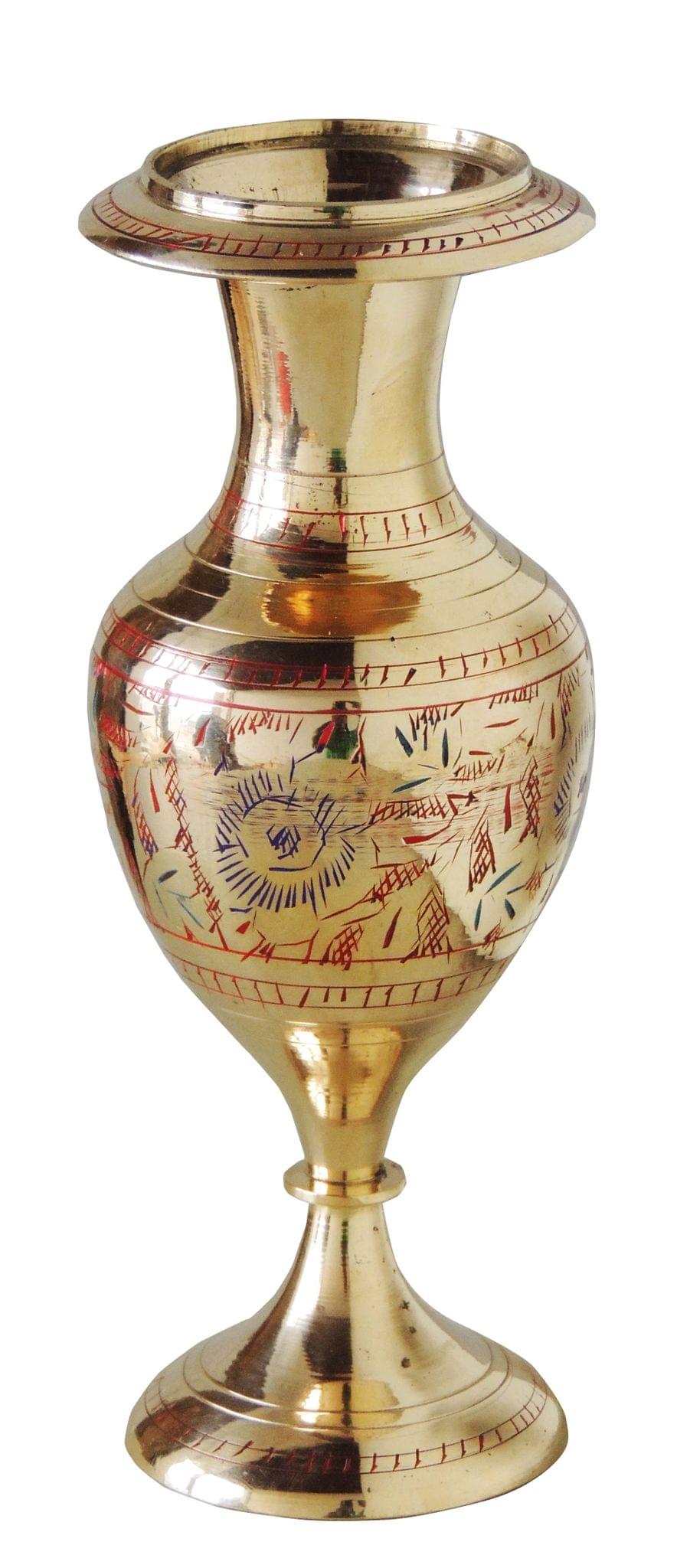 Brass & , Vase — 7.5"