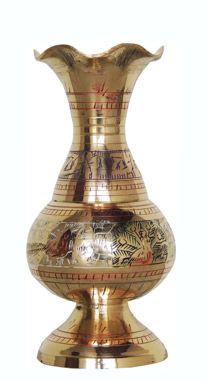 Brass & , Vase — 6"
