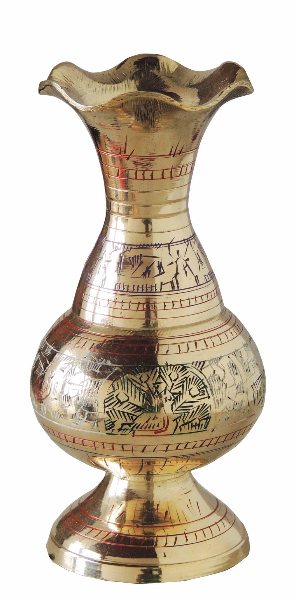 Brass & , Vase — 6"