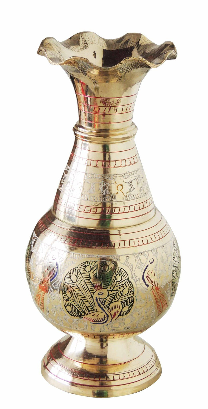 Brass & , Vase — 7.8"