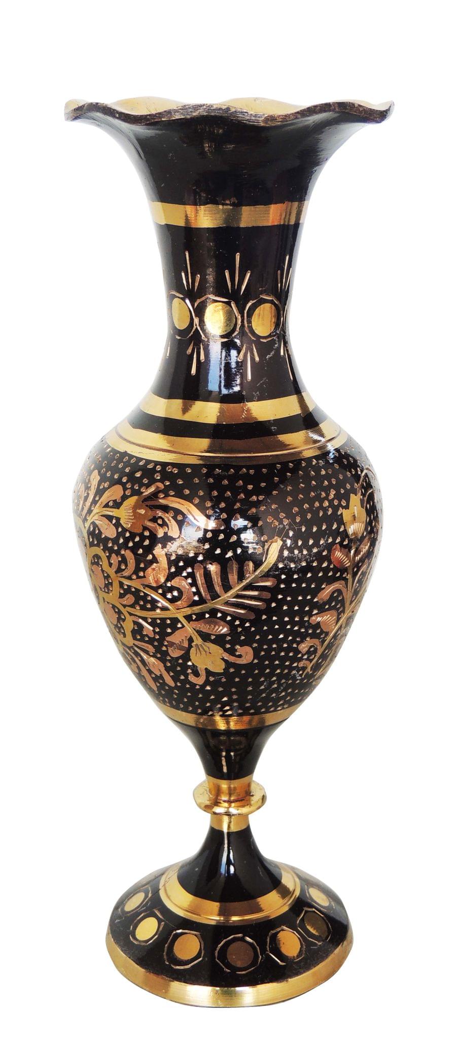 Brass & , Vase — 9.5"