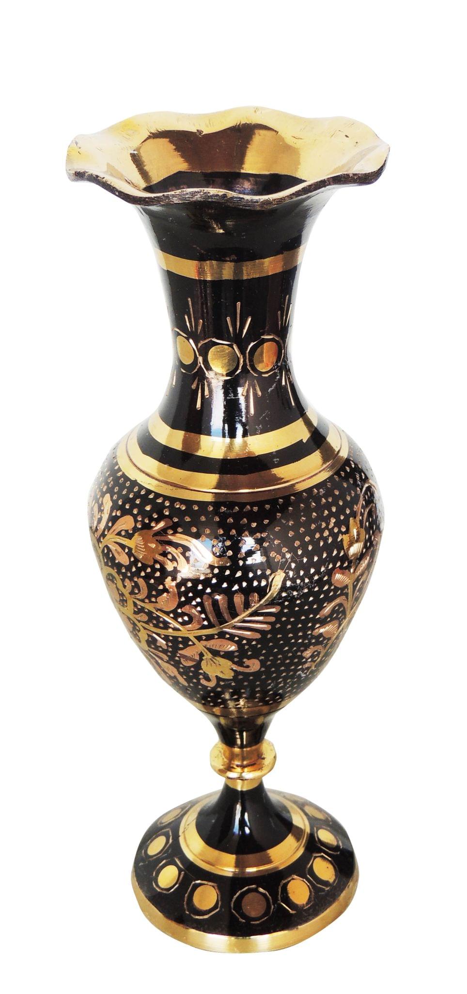 Brass & , Vase — 9.5"