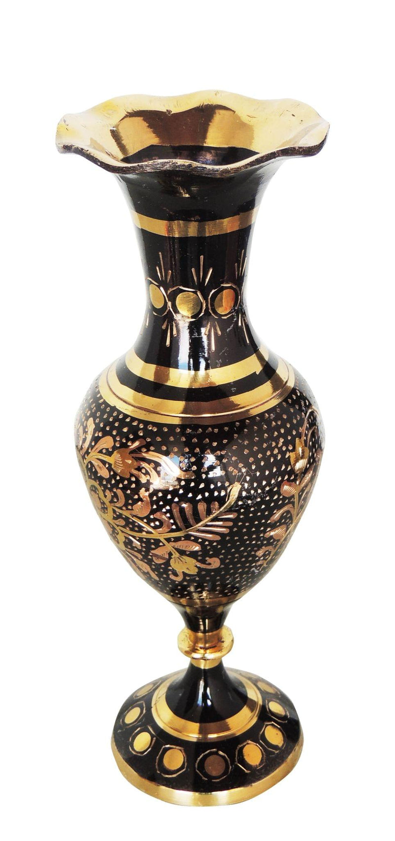 Brass & , Vase — 9.5"