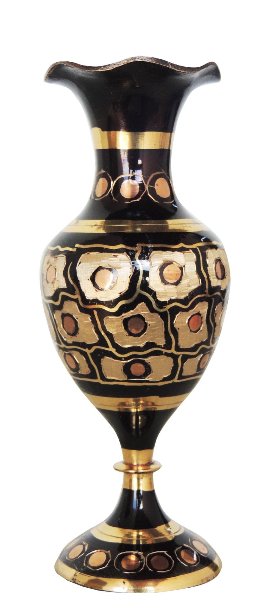 Brass & , Vase — 7.5"