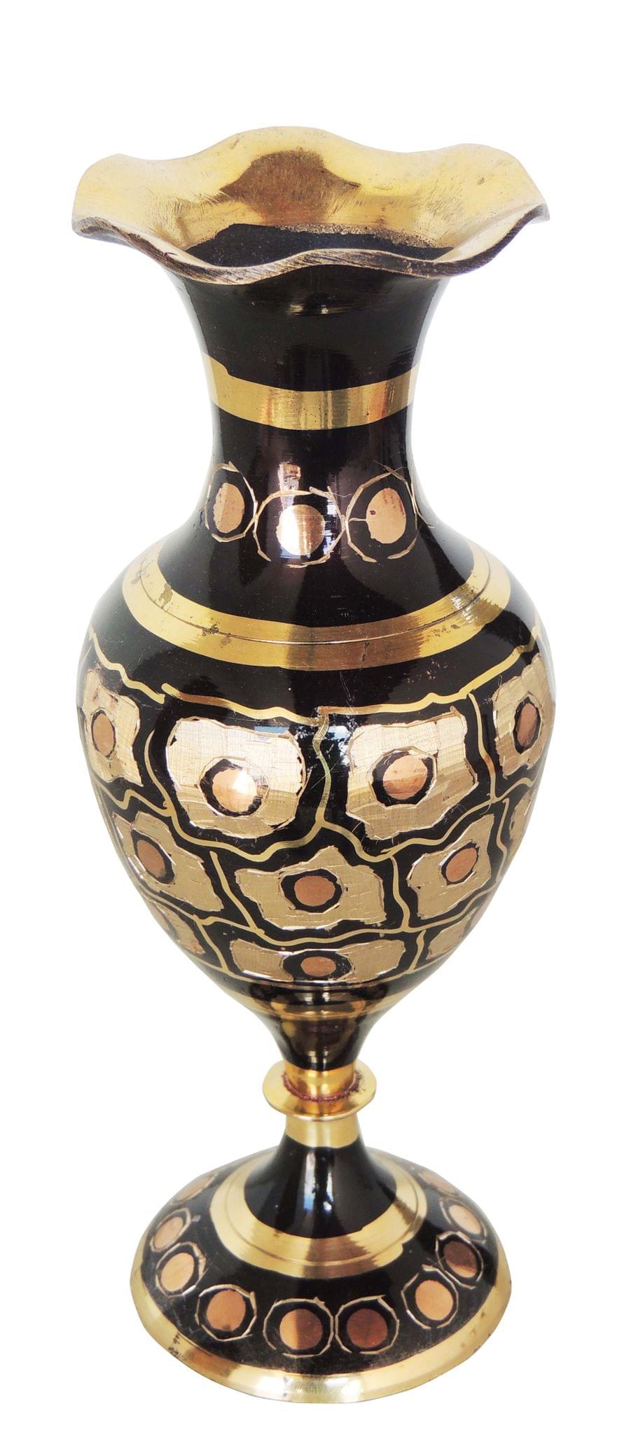 Brass & , Vase — 7.5"