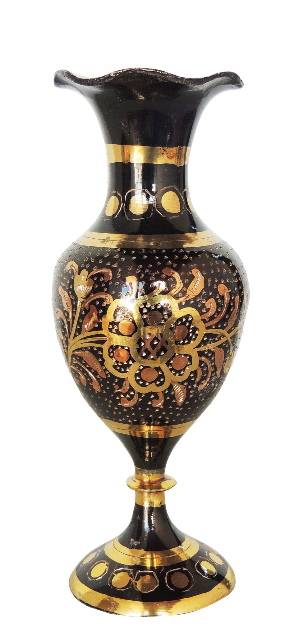 Brass & , Vase — 7.5"