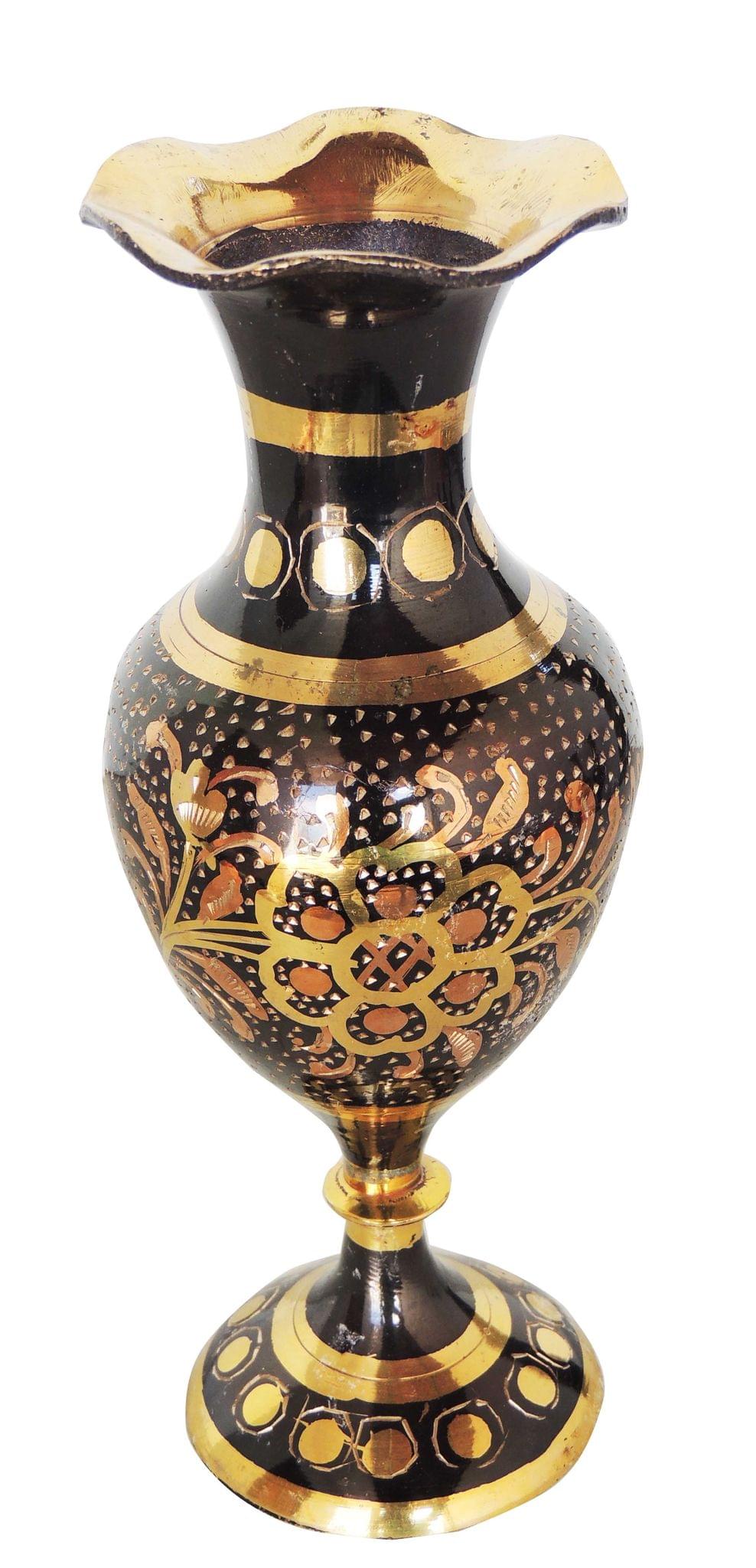 Brass & , Vase — 7.5"